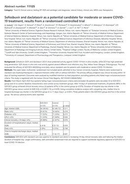 Sofosbuvir and Daclatasvir As a Potential Candidate for Moderate Or Severe COVID- 19 Treatment, Results from a Randomised Controlled Trial A