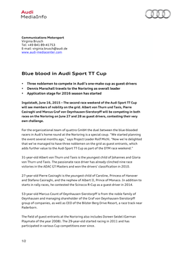 Blue Blood in Audi Sport TT Cup