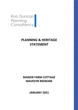 Planning & Heritage Statement