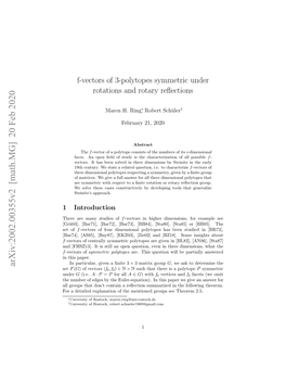 F-Vectors of 3-Polytopes Symmetric Under Rotations and Rotary Reflections