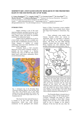 Sedimentary and Paleoclimatic Research on the Promethei Basin in the South Polar Cap of Mars