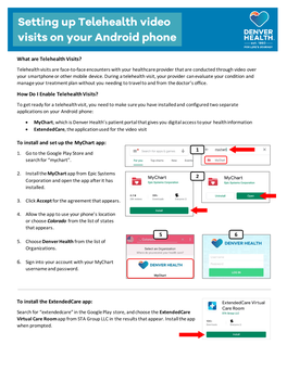 Setting up Telehealth Video Visits on Your Android Phone