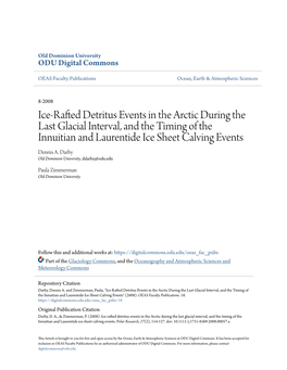 Ice-Rafted Detritus Events in the Arctic During the Last Glacial Interval, and the Timing of the Innuitian and Laurentide Ice Sheet Calving Events Dennis A