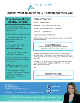 Stolen Identity Theft Flier