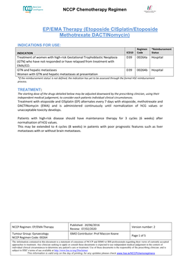 EP/EMA Therapy (Etoposide Cisplatin/Etoposide Methotrexate Dactinomycin)