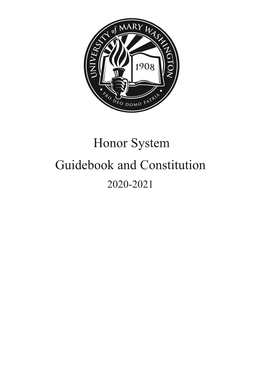 Honor System Guidebook and Constitution 2020-2021 Guidance Document Only