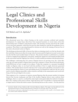 Legal Clinics and Professional Skills Development in Nigeria