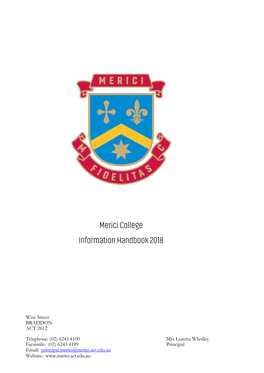 Merici College Information Handbook 2018