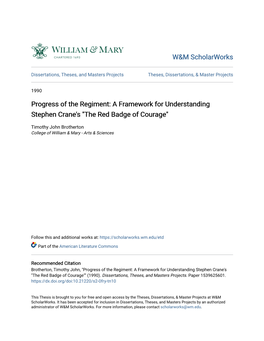 A Framework for Understanding Stephen Crane's 