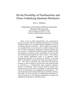 On the Possibility of Nonlinearities and Chaos Underlying Quantum Mechanics