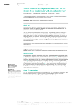 Subcutaneous Rhytidhysteron Infection: a Case Report from South India with Literature Review