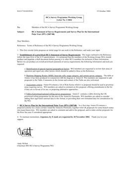 HA317/010/039/01 19 October 2004 To: Members of the HCA Survey