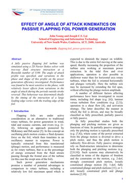 Effect of Angle of Attack Kinematics on Passive Flapping Foil Power Generation