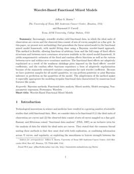 Wavelet-Based Functional Mixed Models