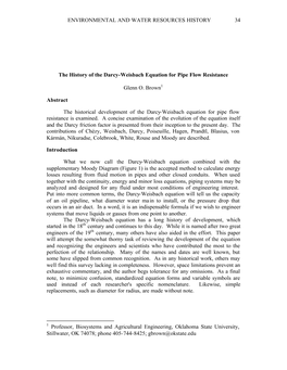 History of the Darcy-Weisbach Equation for Pipe Flow Resistance