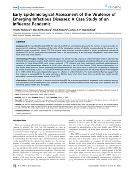 Early Epidemiological Assessment of the Virulence of Emerging Infectious Diseases: a Case Study of an Influenza Pandemic