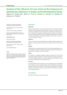 Analysis of the Influence of Lunar Cycle on the Frequency of Spontaneous Deliveries: a Single-Centre Retrospective Study