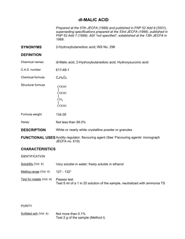 Dl-MALIC ACID