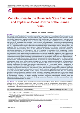 Consciousness in the Universe Is Scale Invariant and Implies an Event Horizon of the Human Brain