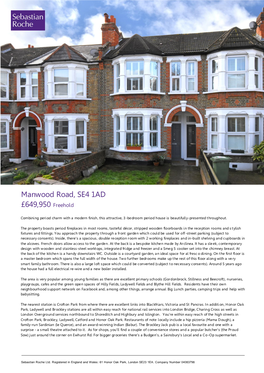 Manwood Road, SE4 1AD £649,950 Freehold