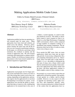 Making Applications Mobile Under Linux