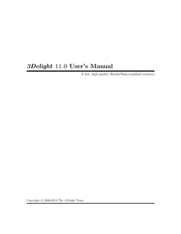 3Delight 11.0 User's Manual