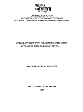 Dad De Panama Vicerrectoria De Investigacion Y Postgrado Programa Centroamericano De Maestria En Entomologla