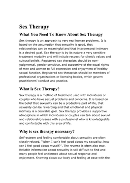 Sex Therapy What You �Eed to Know About Sex Therapy