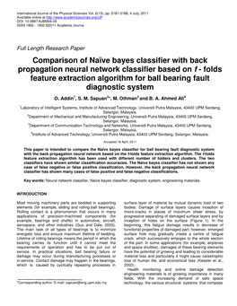 Comparison of Naïve Bayes Classifier with Back Propagation Neural