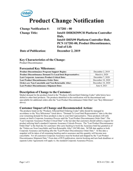 Product Change Notification