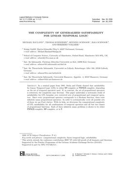 The Complexity of Generalized Satisfiability for Linear Temporal Logic