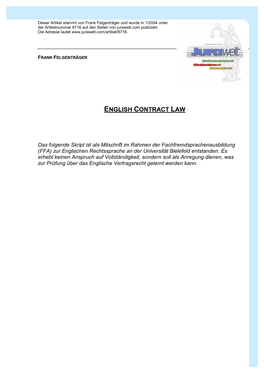 English Contract Law