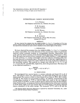 197Lapj...168L..53P the Astrophysical Journal, 168:L53-L58, 1971