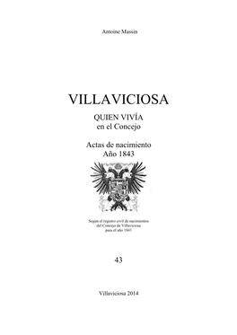 QUIEN VIVÍA En El Concejo Actas De Nacimiento Año 1843