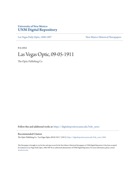 Las Vegas Optic, 09-05-1911 the Optic Publishing Co