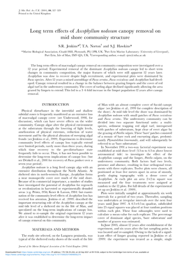 Long Term Effects of Ascophyllum Nodosum Canopy Removal on Mid