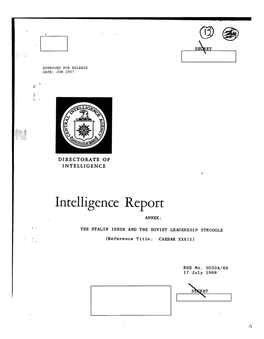 Intelligence Report