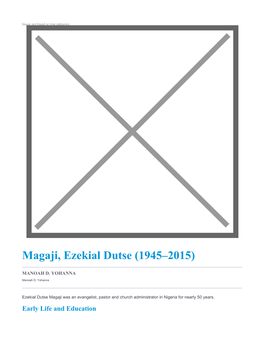 Magaji, Ezekial Dutse (1945–2015)