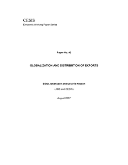 Globalization and Distribution of Exports