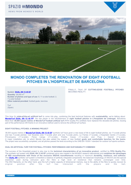 Mondo Completes the Renovation of Eight Football Pitches in L'hospitalet De Barcelona