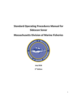 Standard Operating Procedures Manual for Sidescan Sonar Massachusetts Division of Marine Fisheries