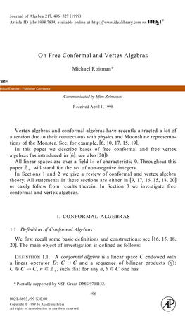 On Free Conformal and Vertex Algebras