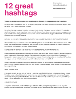 12 Great Hashtags You Can Use to Give Your Work More Reach