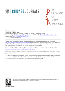 The Moon Illusion Author(S): Frances Egan Source: Philosophy of Science, Vol. 65, No. 4 (Dec., 1998), Pp. 604-623 Published