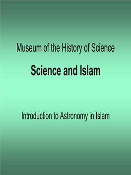 Science and Technology in Medieval Islam