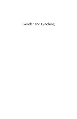 Gender and Lynching Gender and Lynching