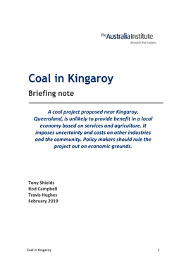 Coal in Kingaroy