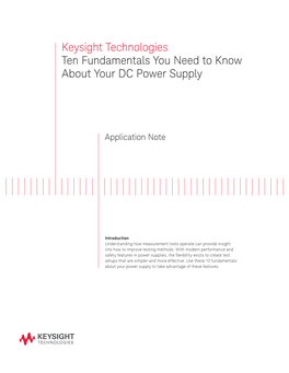 Ten Fundamentals You Need to Know About Your DC Power Supply