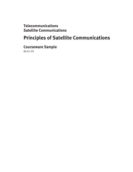 Principles of Satellite Communications