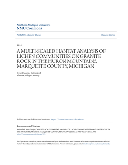 A Multi-Scaled Habitat Analysis of Lichen Communities on Granite Rock in the Huron Mountains, Marquette County, Michigan